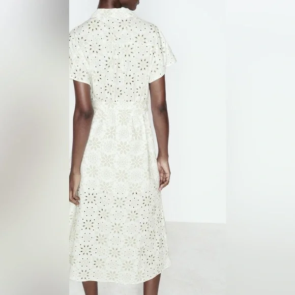 Zara Rubberized Embroidery Midi Dress - Picture 5 of 11